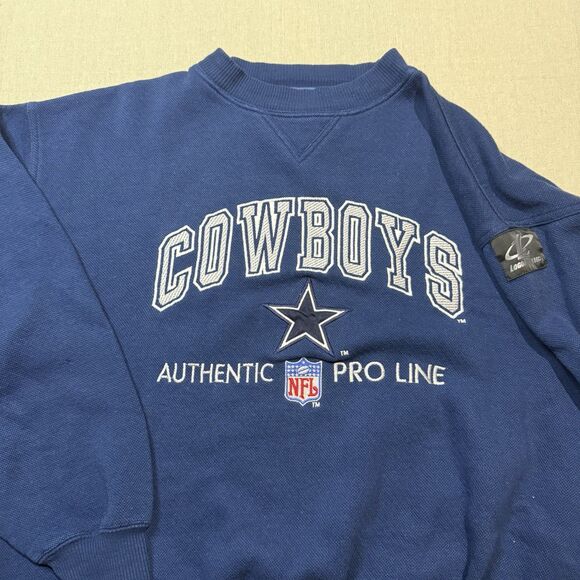 Logo Athletic Vintage 90s NFL Dallas Cowboys Crewneck Sweatshirt Mens Sz Large - Picture 1 of 6